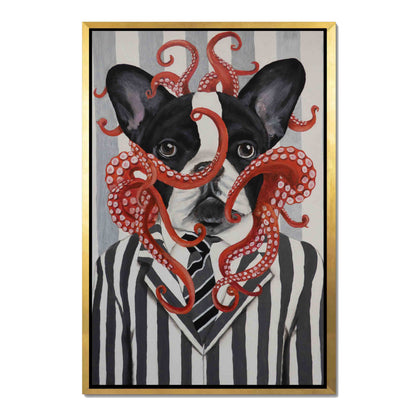 FRENCH BULLDOG WITH OCTOPUS | CANVAS