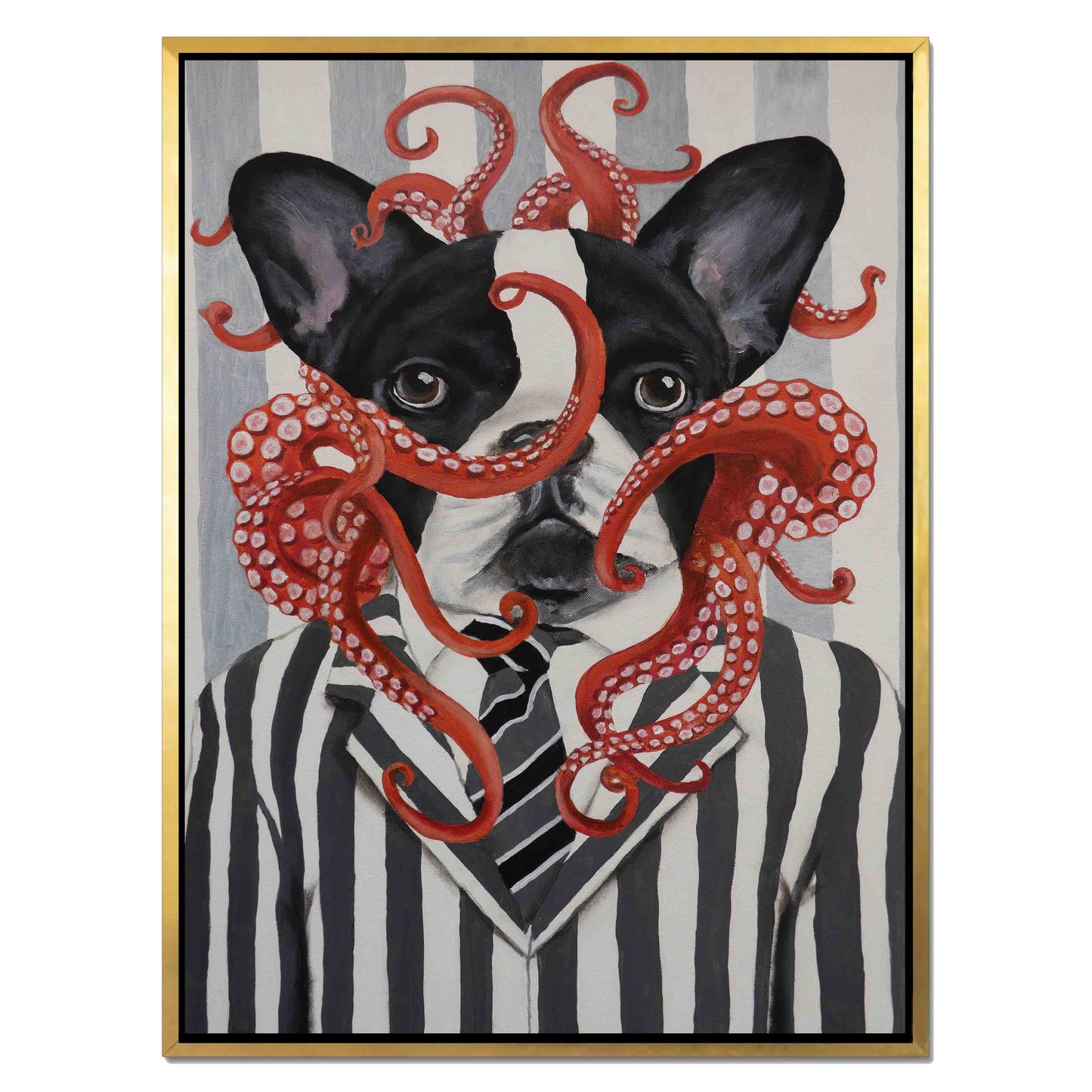 FRENCH BULLDOG WITH OCTOPUS | CANVAS