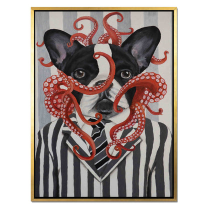 FRENCH BULLDOG WITH OCTOPUS | CANVAS