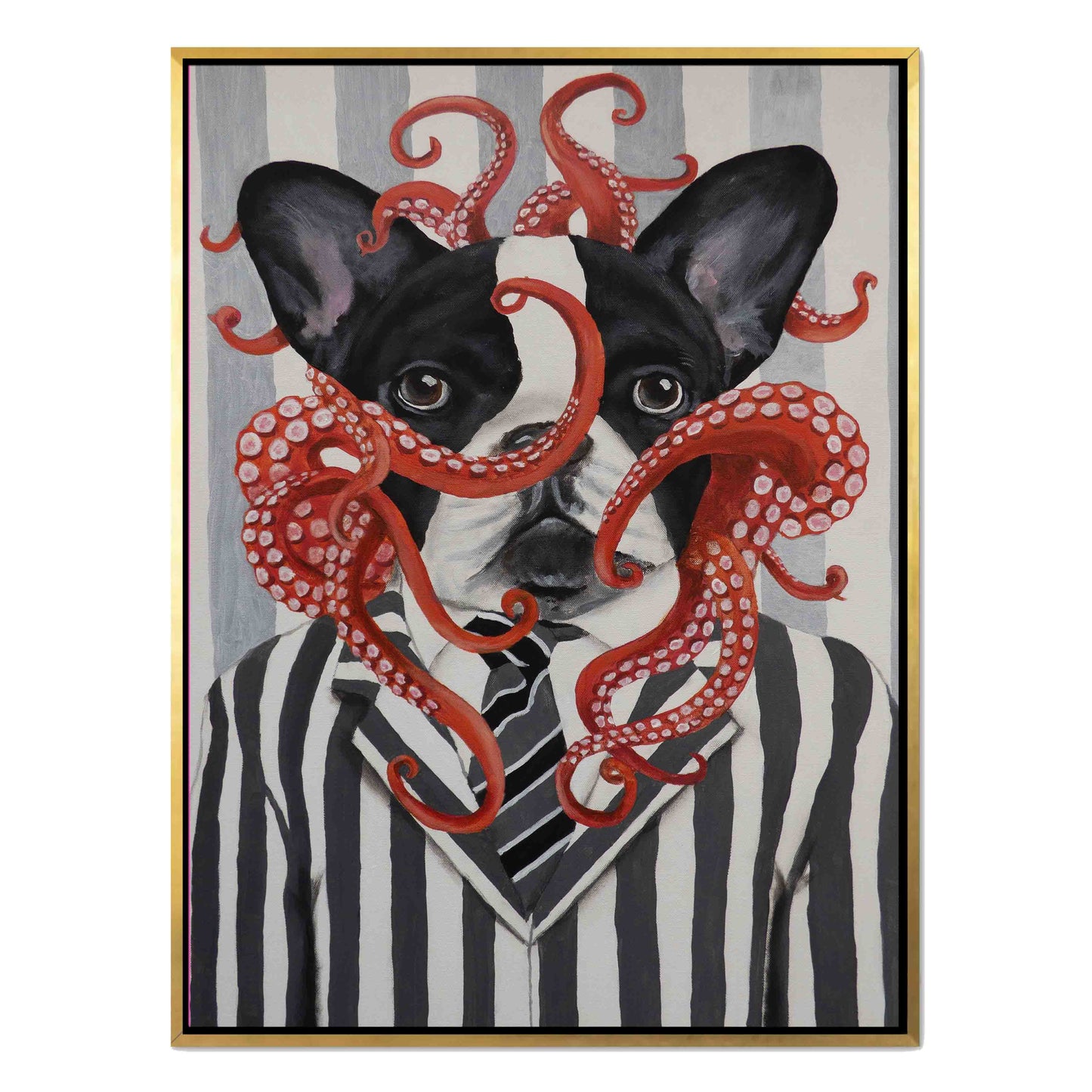 FRENCH BULLDOG WITH OCTOPUS | CANVAS