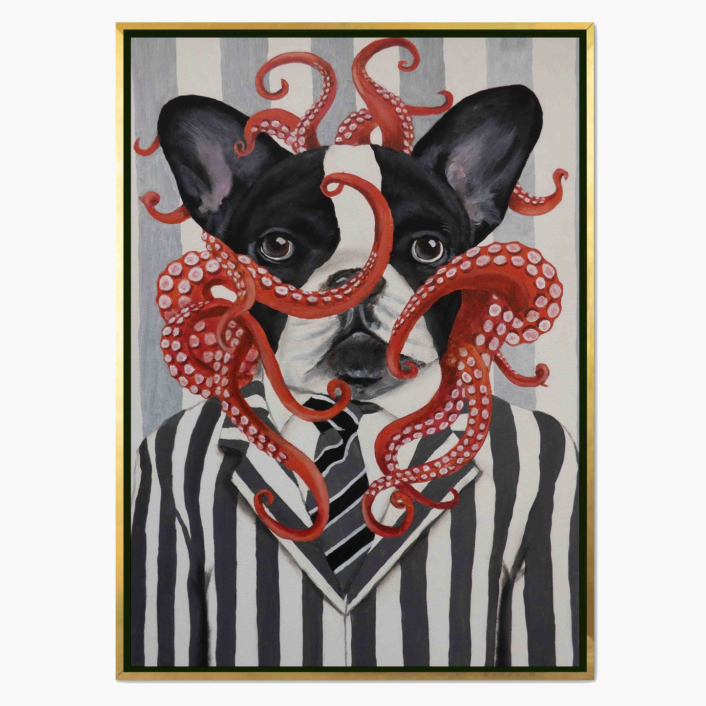 FRENCH BULLDOG WITH OCTOPUS | CANVAS
