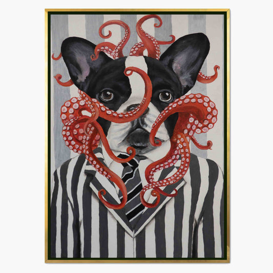 FRENCH BULLDOG WITH OCTOPUS | CANVAS