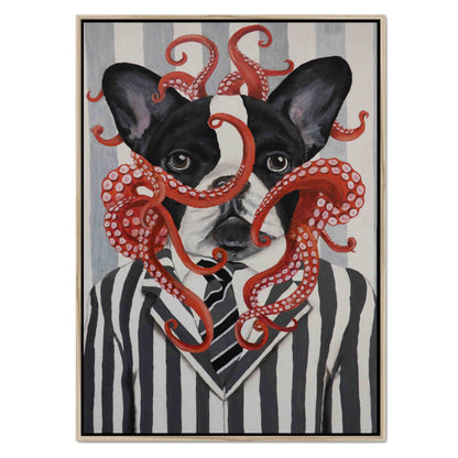 FRENCH BULLDOG WITH OCTOPUS | CANVAS