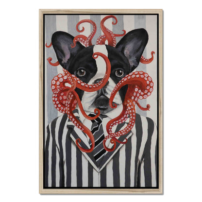 FRENCH BULLDOG WITH OCTOPUS | CANVAS
