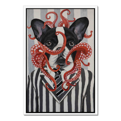 FRENCH BULLDOG WITH OCTOPUS | CANVAS