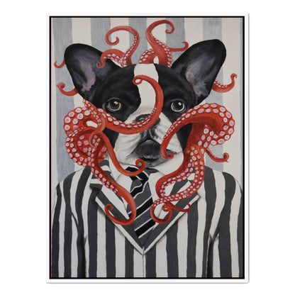 FRENCH BULLDOG WITH OCTOPUS | CANVAS