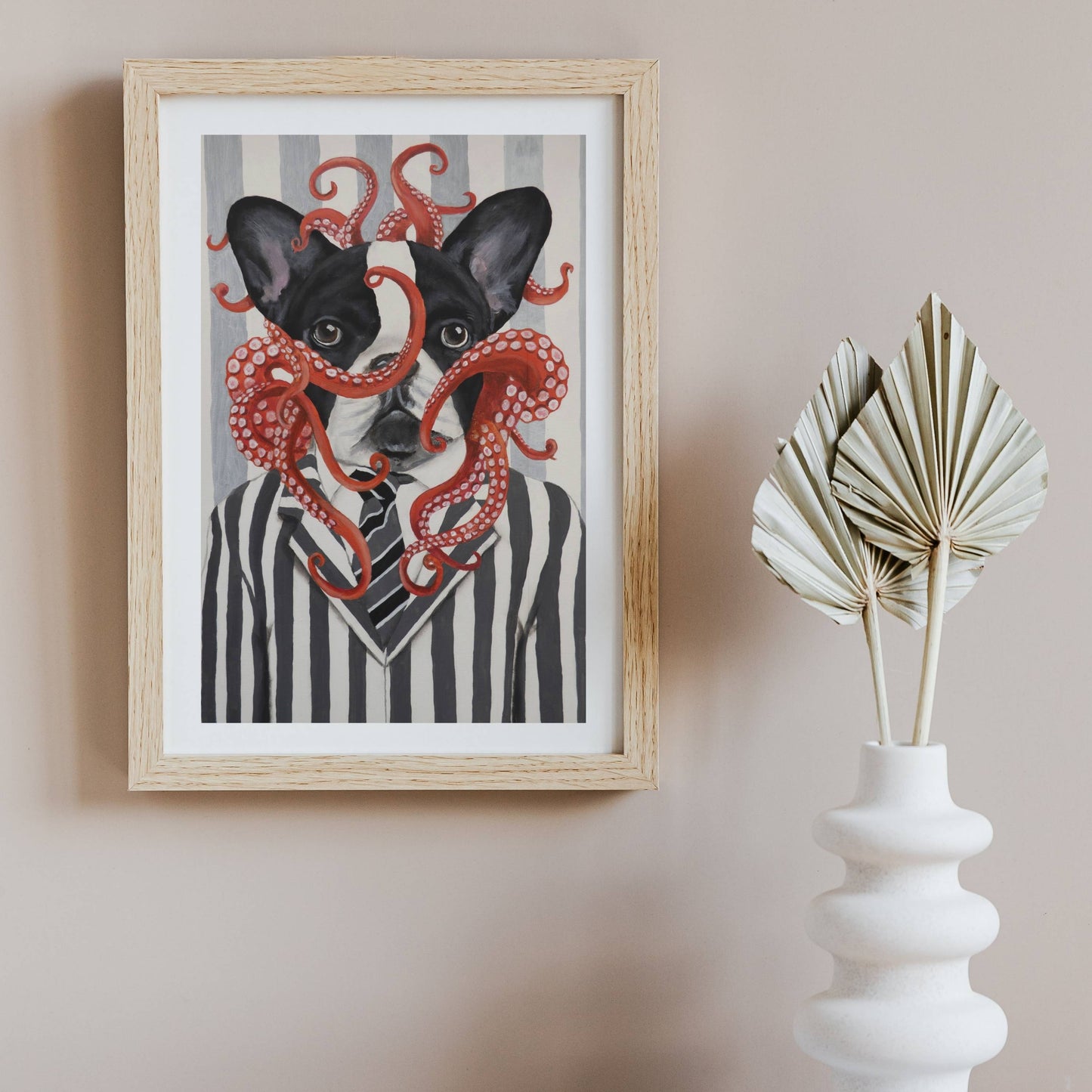 FRENCH BULLDOG WITH OCTOPUS | PRINT