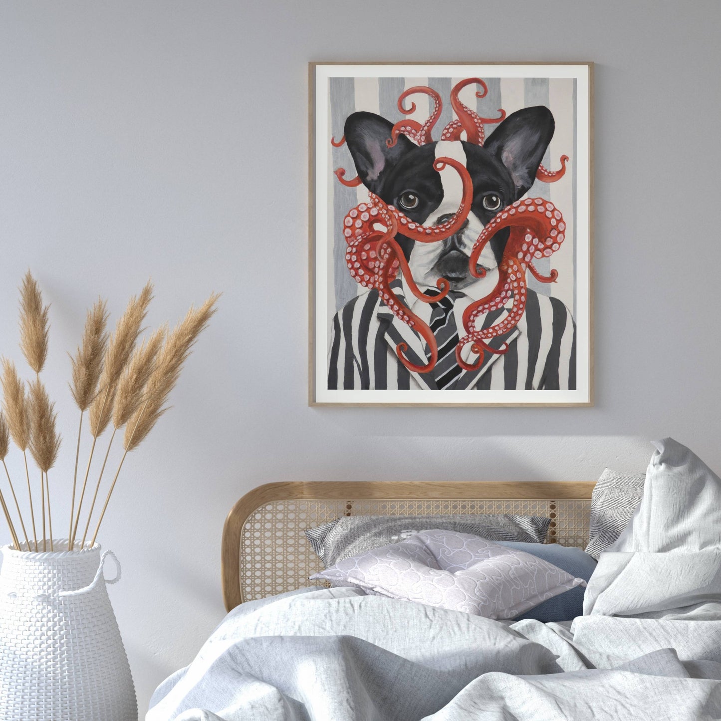 FRENCH BULLDOG WITH OCTOPUS | PRINT