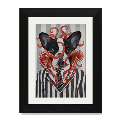 FRENCH BULLDOG WITH OCTOPUS | PRINT
