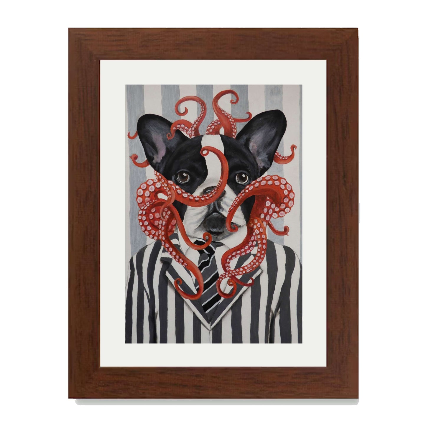FRENCH BULLDOG WITH OCTOPUS | PRINT