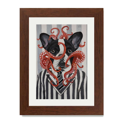 FRENCH BULLDOG WITH OCTOPUS | PRINT