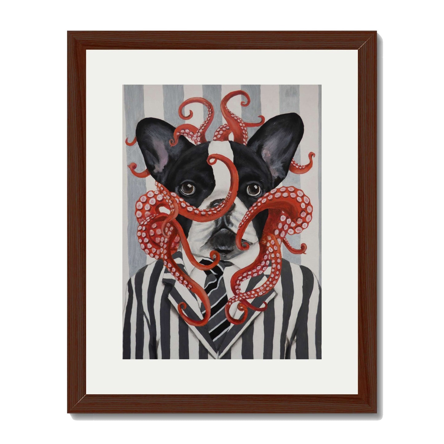 FRENCH BULLDOG WITH OCTOPUS | PRINT