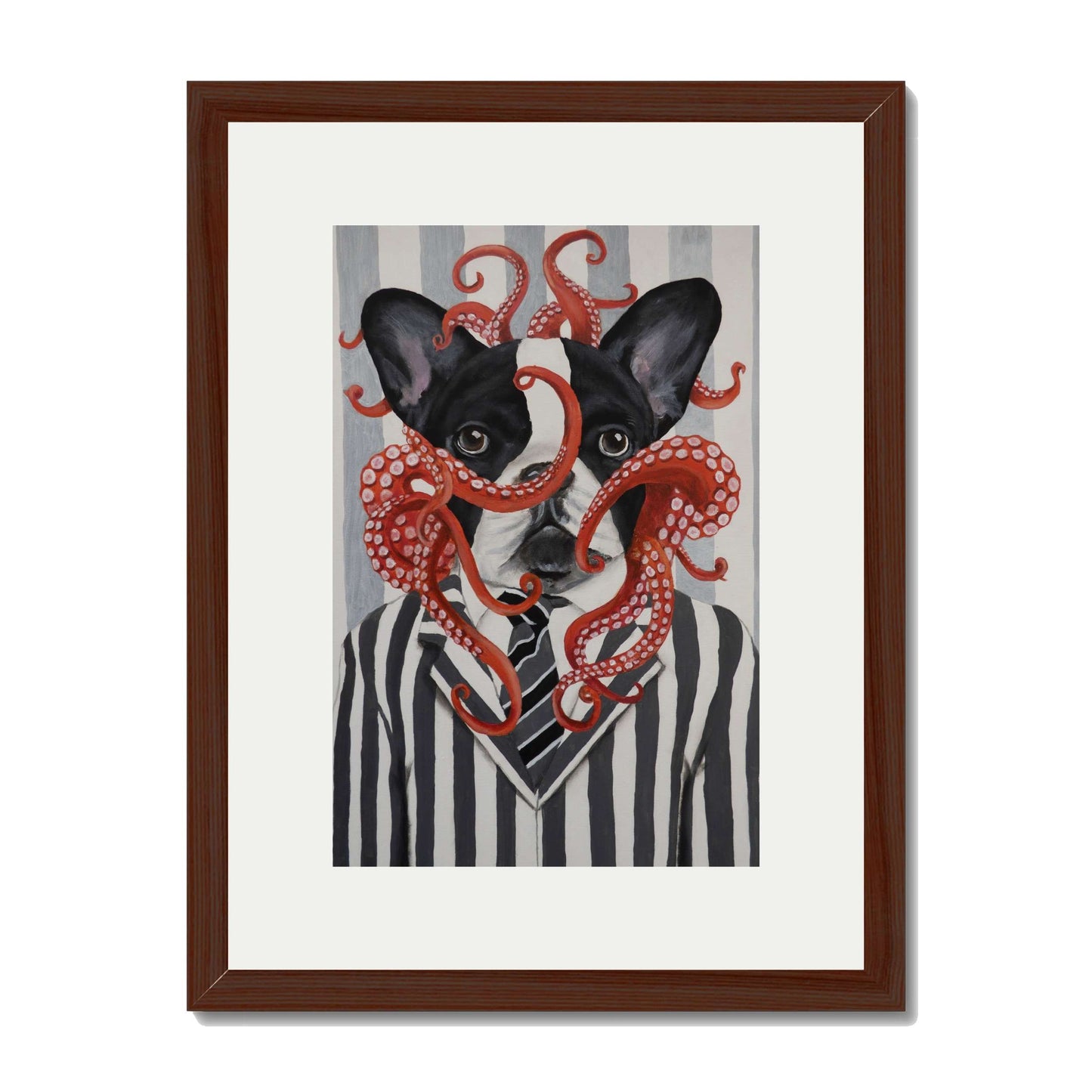 FRENCH BULLDOG WITH OCTOPUS | PRINT