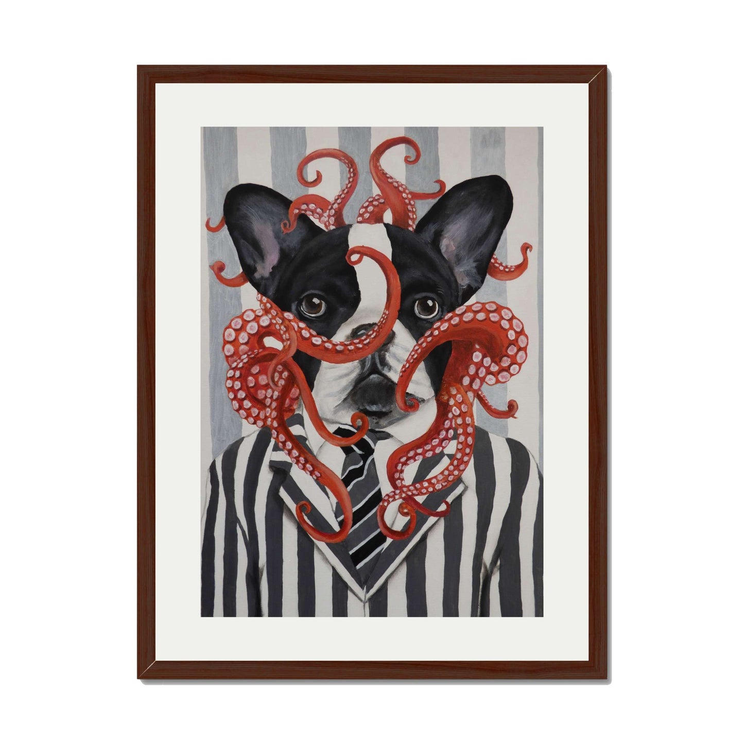 FRENCH BULLDOG WITH OCTOPUS | PRINT