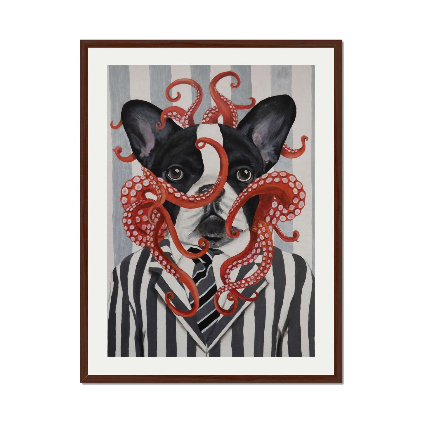 FRENCH BULLDOG WITH OCTOPUS | PRINT