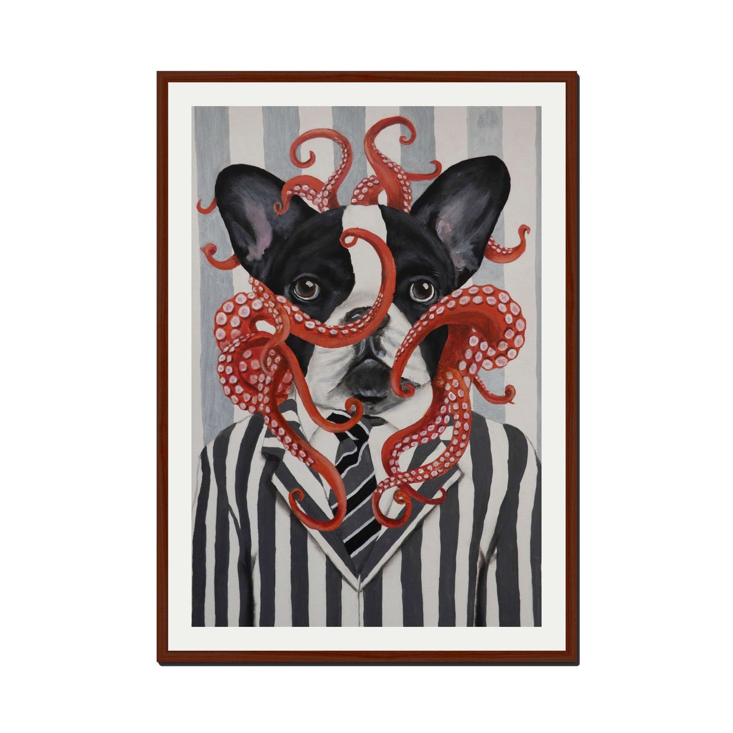 FRENCH BULLDOG WITH OCTOPUS | PRINT