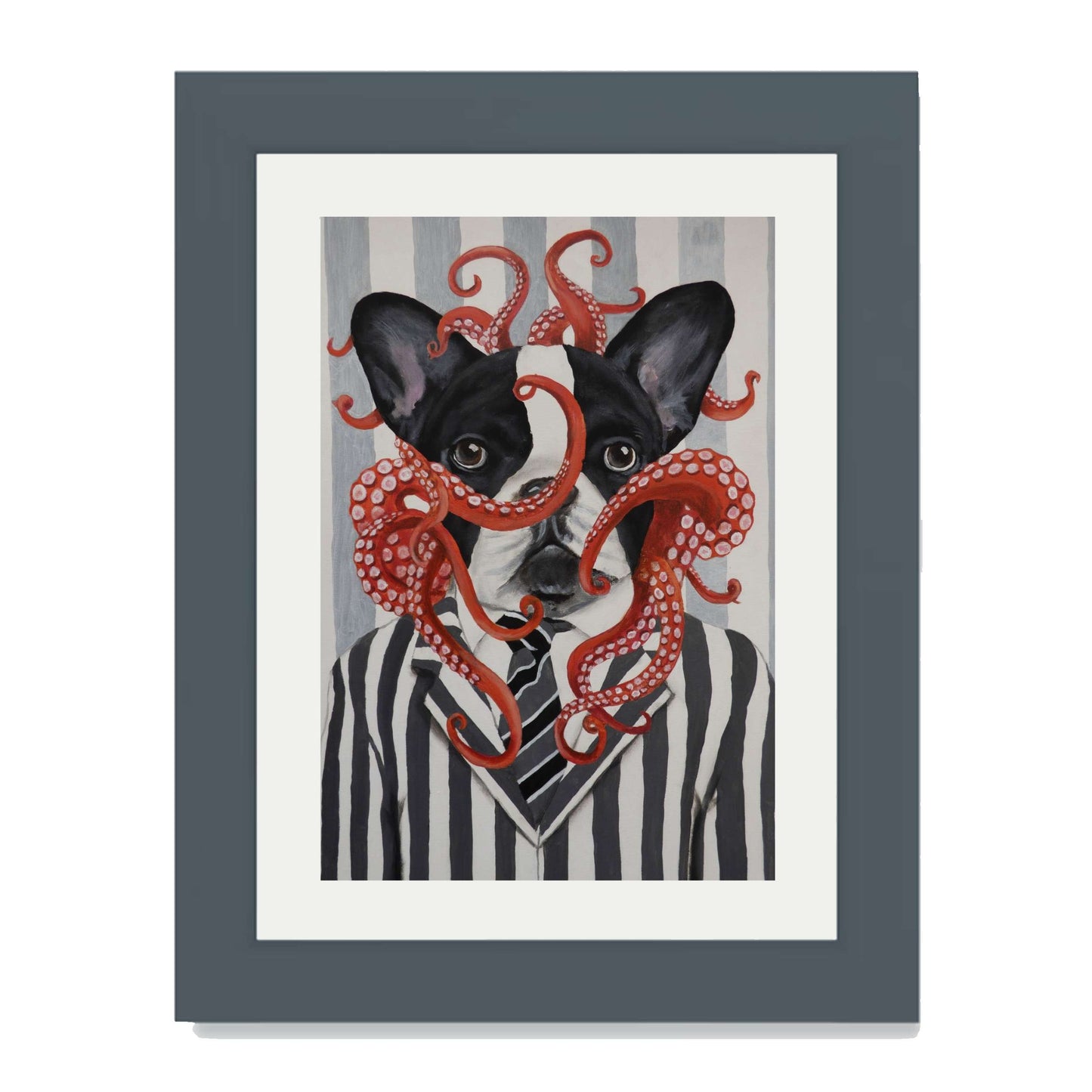 FRENCH BULLDOG WITH OCTOPUS | PRINT