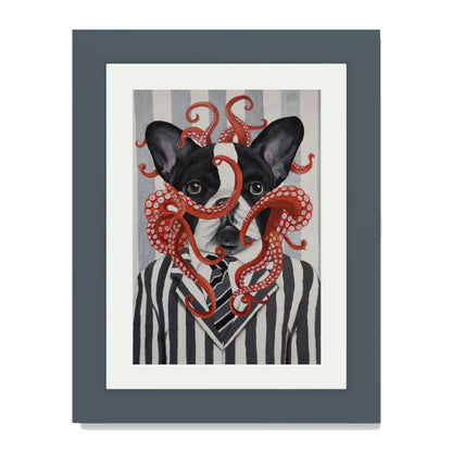 FRENCH BULLDOG WITH OCTOPUS | PRINT