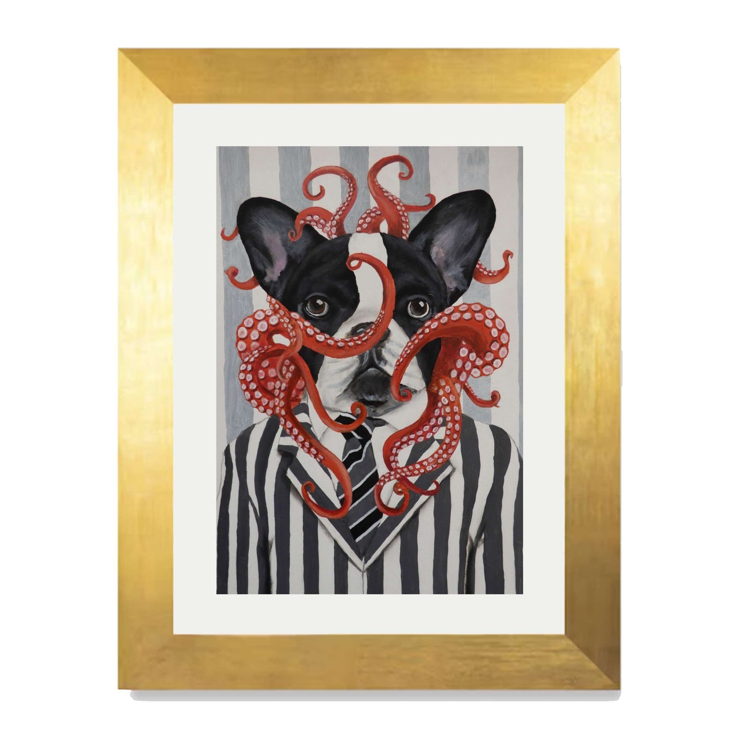 FRENCH BULLDOG WITH OCTOPUS | PRINT