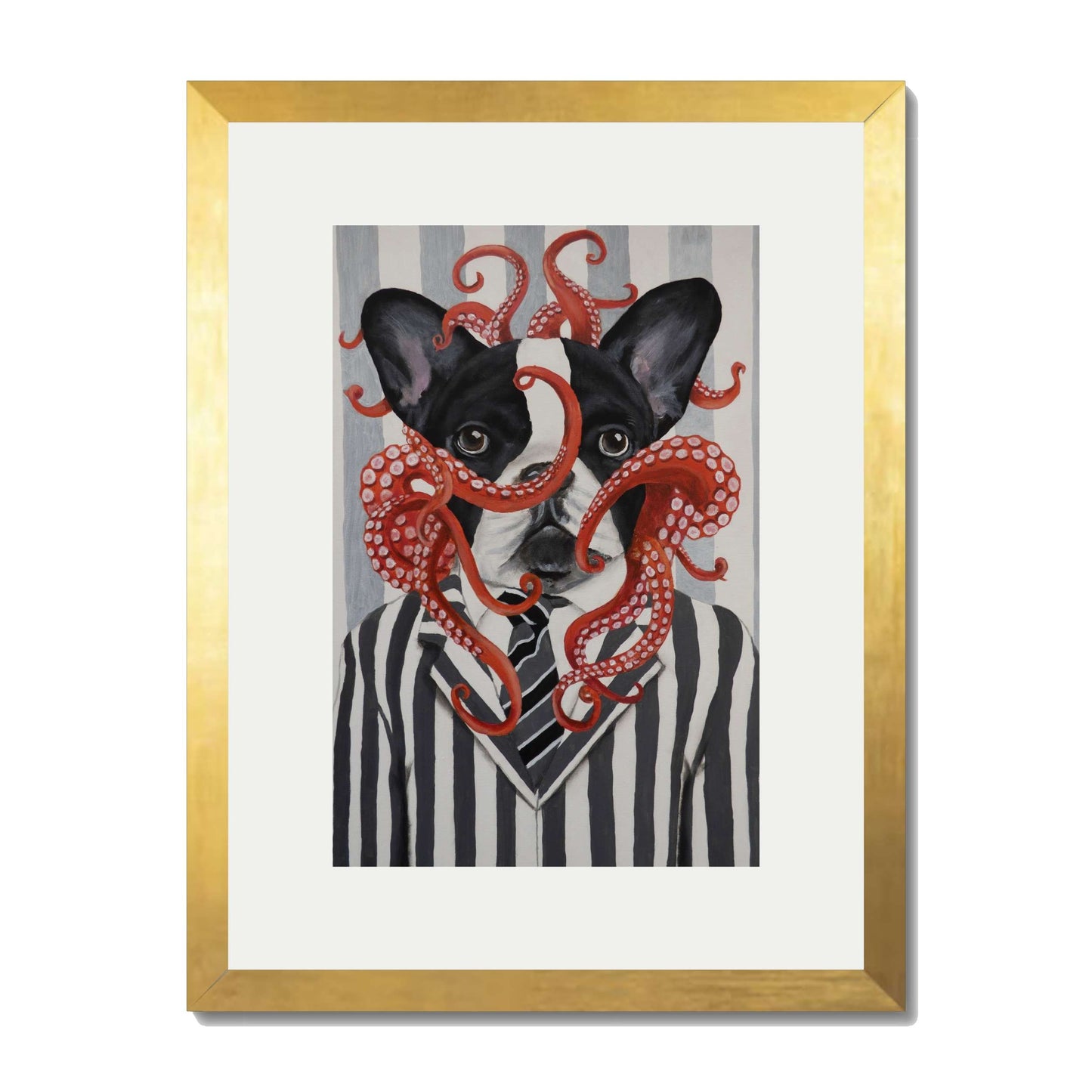 FRENCH BULLDOG WITH OCTOPUS | PRINT