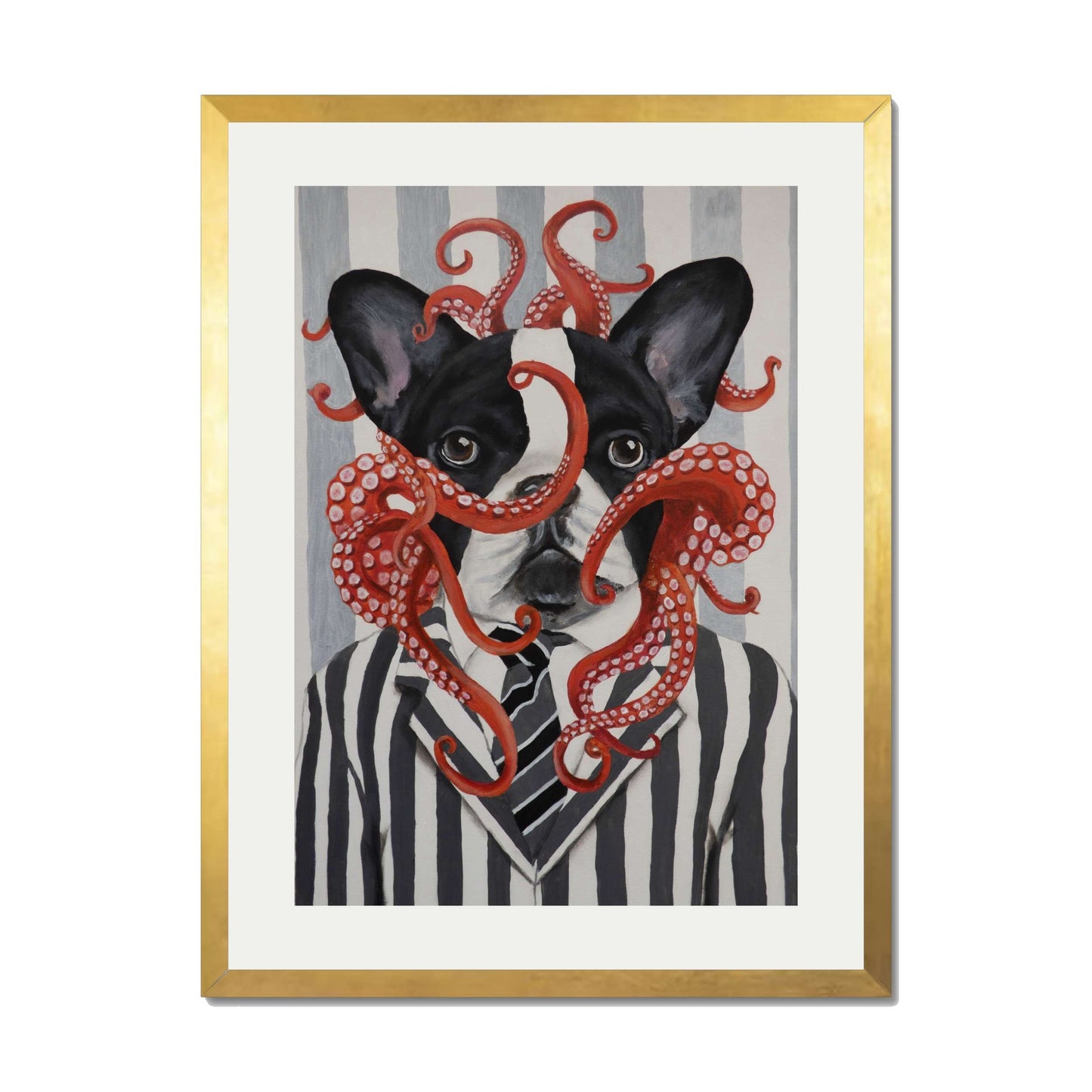 FRENCH BULLDOG WITH OCTOPUS | PRINT