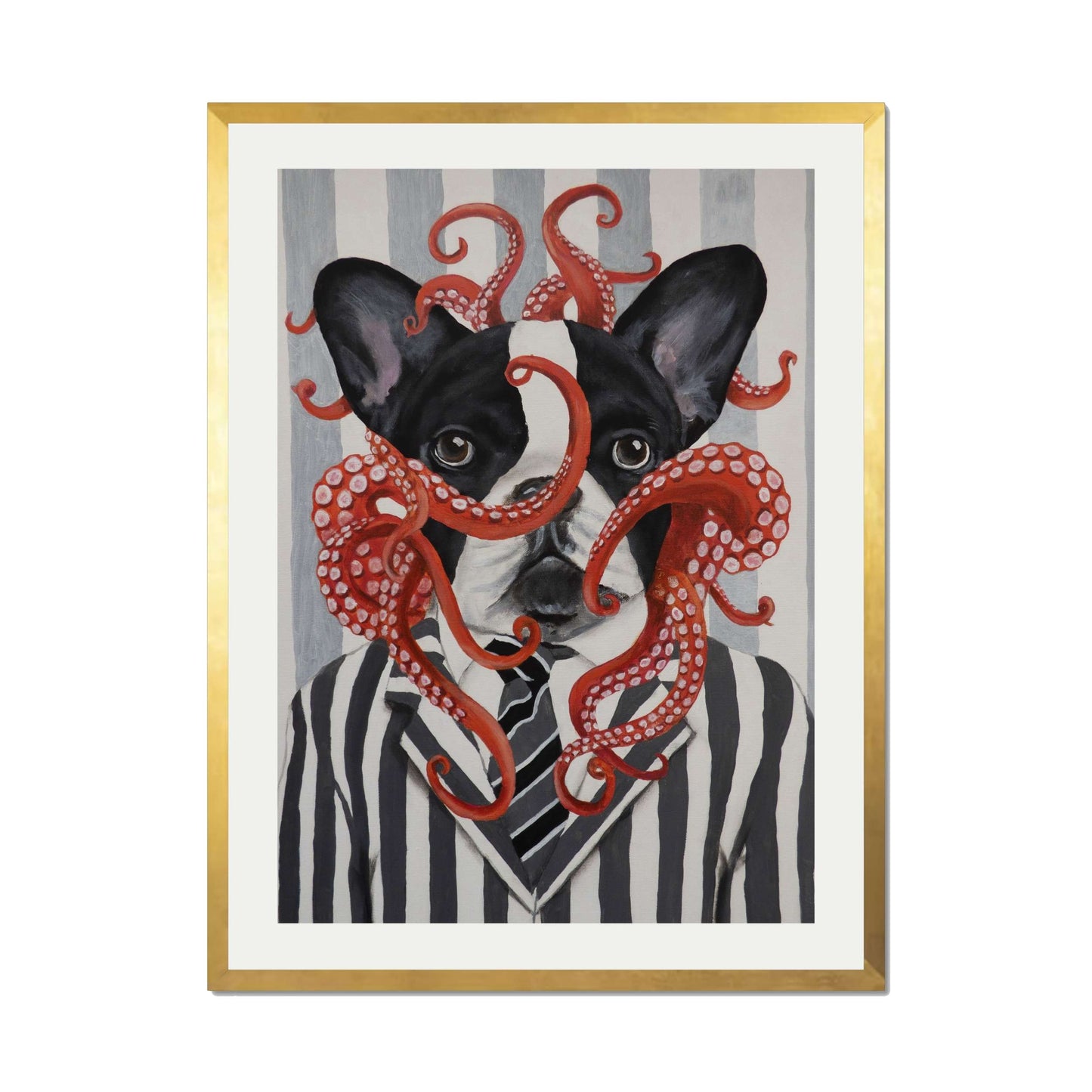 FRENCH BULLDOG WITH OCTOPUS | PRINT