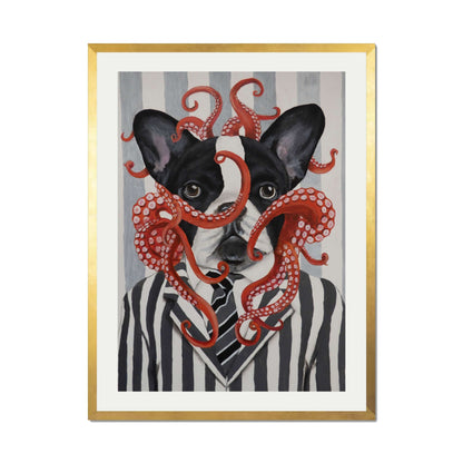 FRENCH BULLDOG WITH OCTOPUS | PRINT
