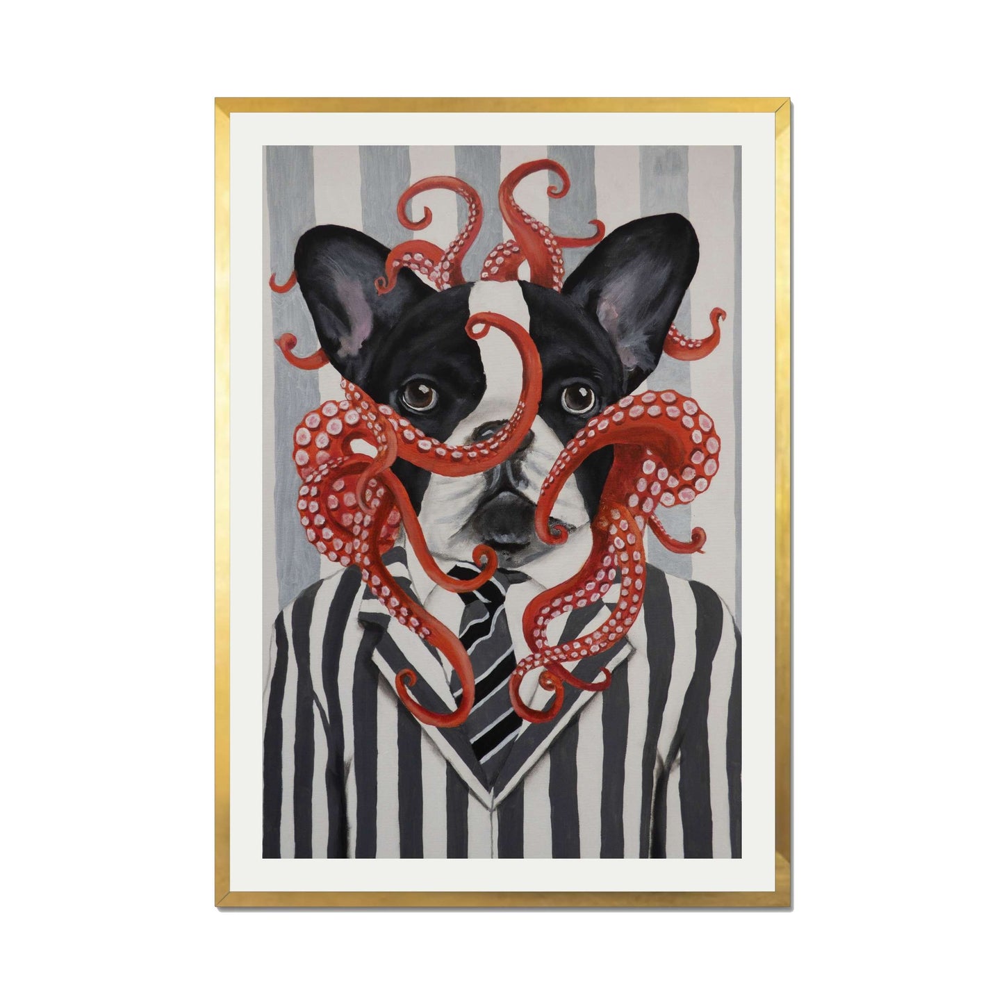 FRENCH BULLDOG WITH OCTOPUS | PRINT