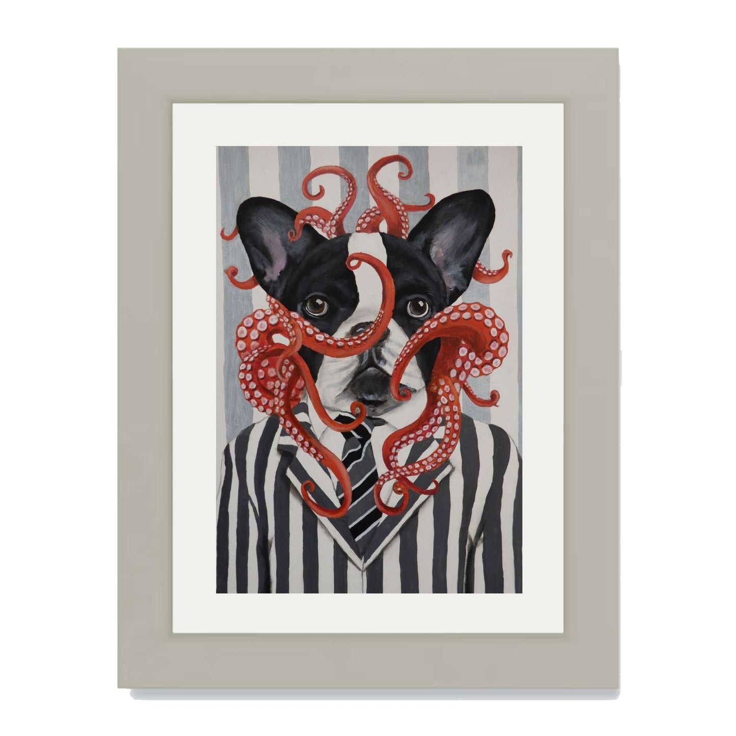 FRENCH BULLDOG WITH OCTOPUS | PRINT