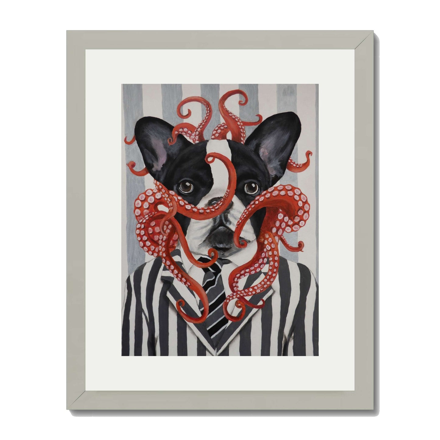 FRENCH BULLDOG WITH OCTOPUS | PRINT