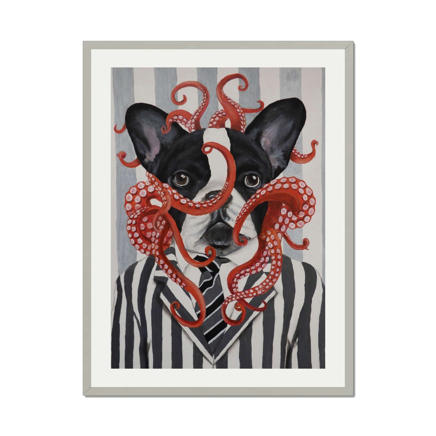 FRENCH BULLDOG WITH OCTOPUS | PRINT