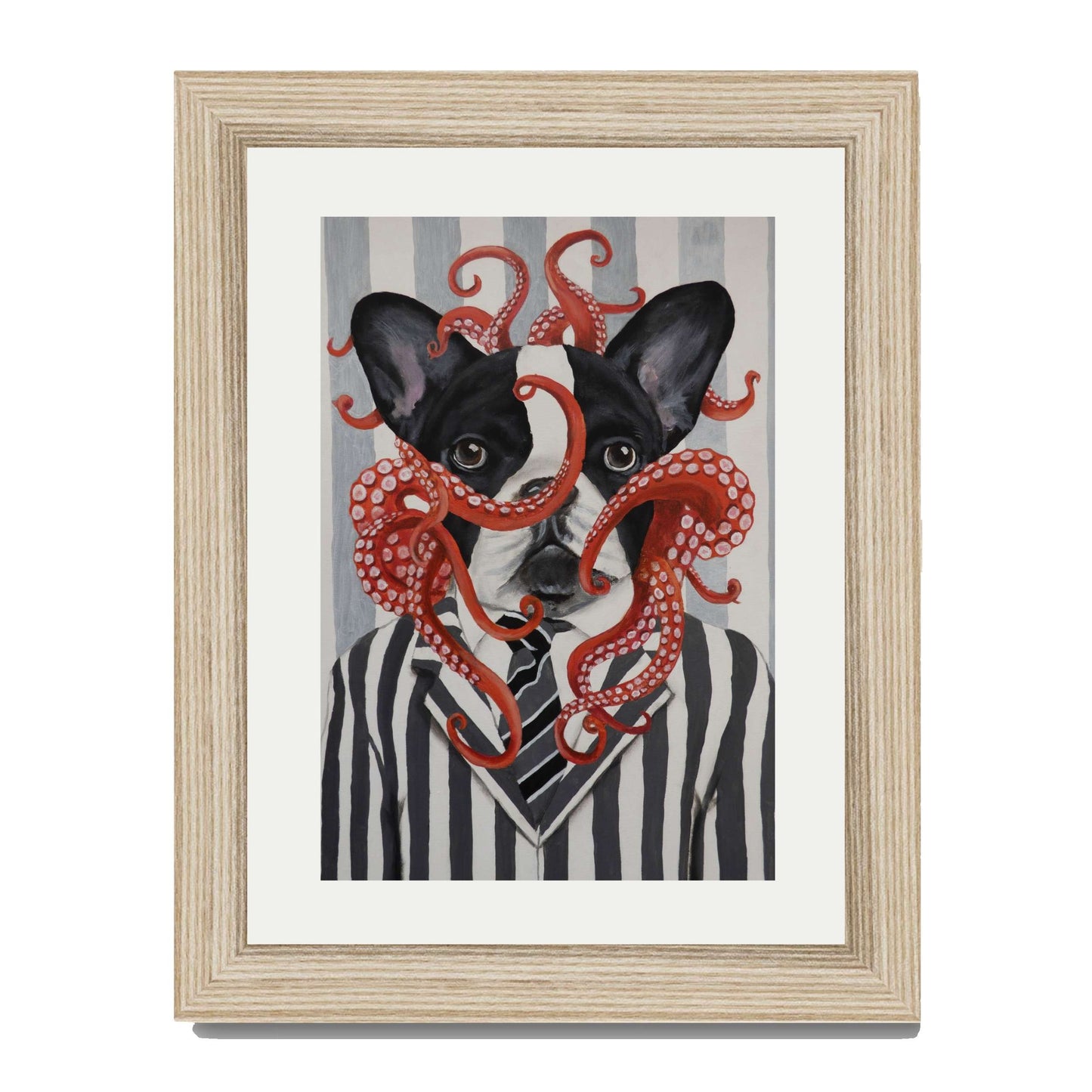 FRENCH BULLDOG WITH OCTOPUS | PRINT