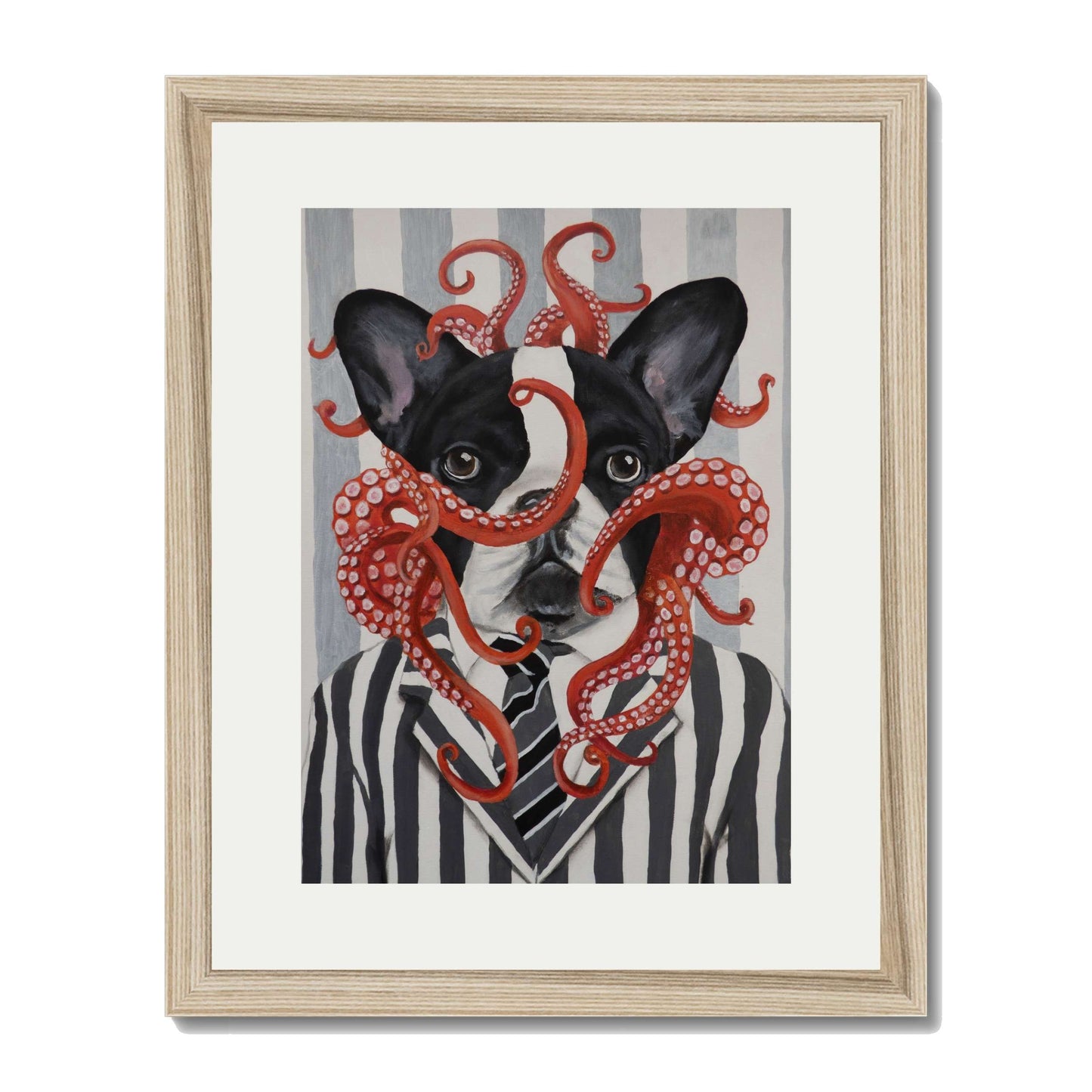 FRENCH BULLDOG WITH OCTOPUS | PRINT