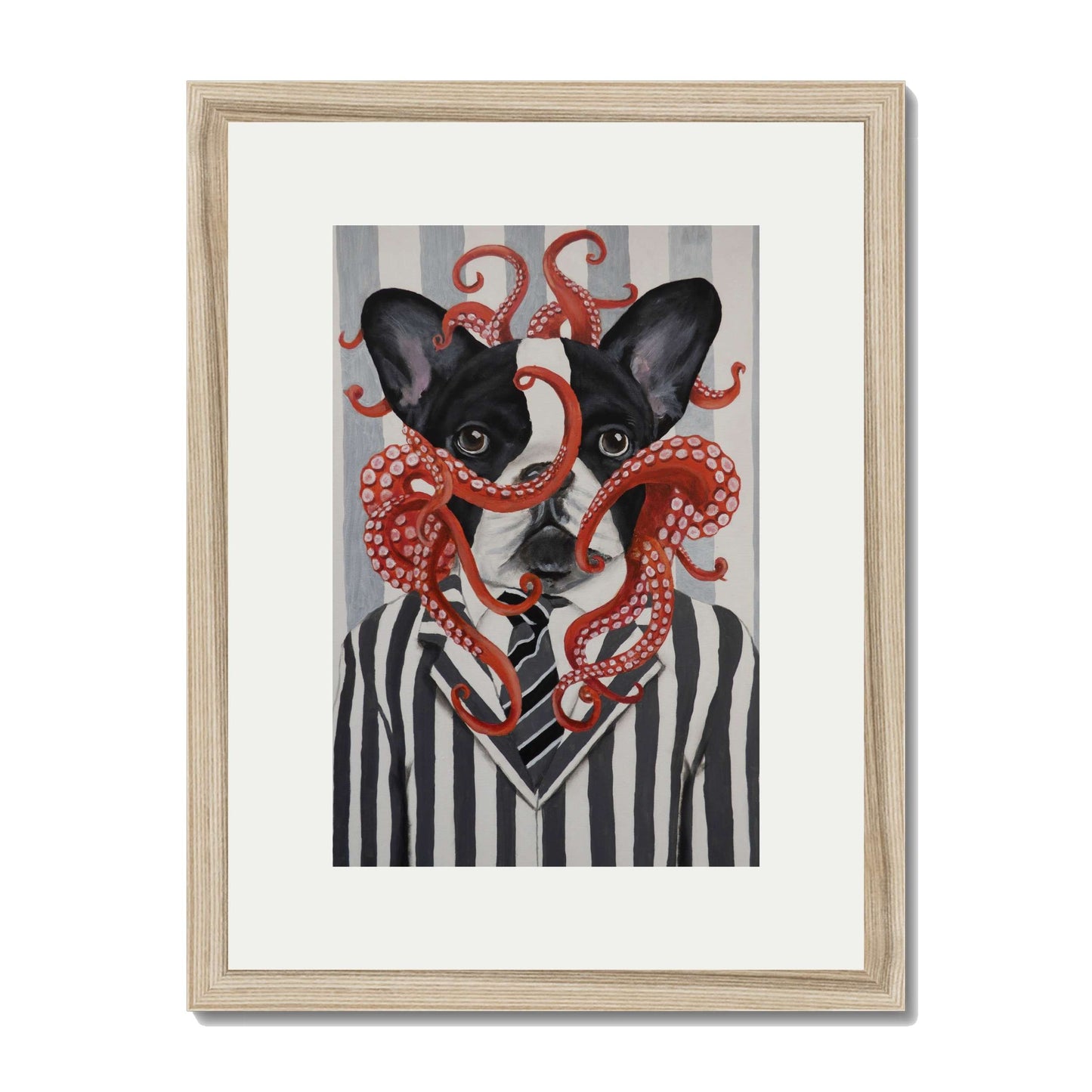 FRENCH BULLDOG WITH OCTOPUS | PRINT