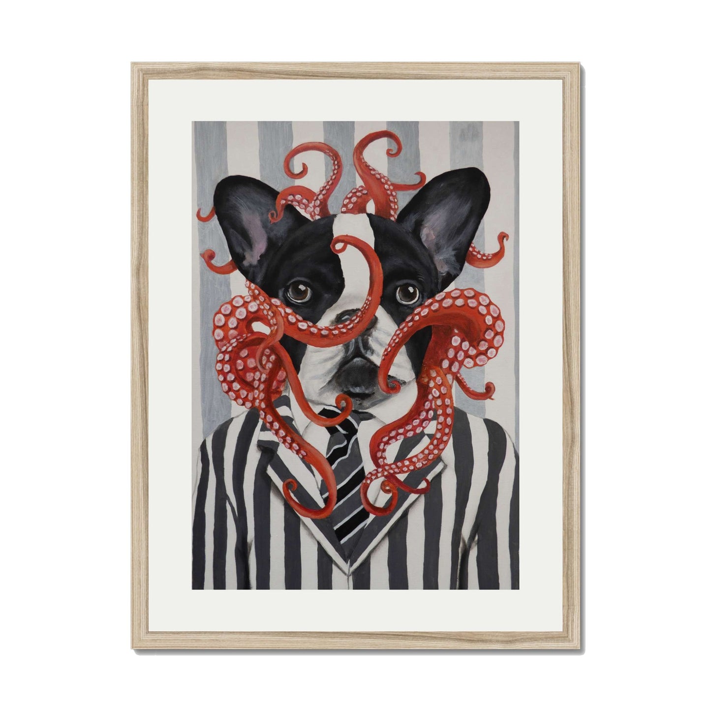 FRENCH BULLDOG WITH OCTOPUS | PRINT