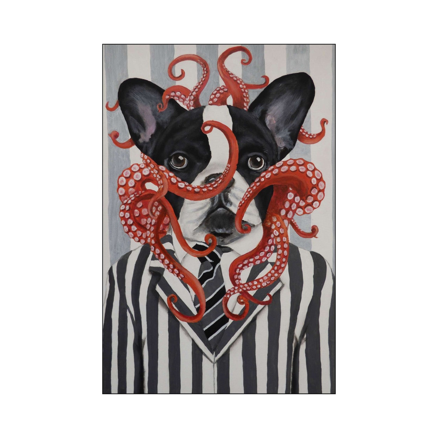 FRENCH BULLDOG WITH OCTOPUS | PRINT