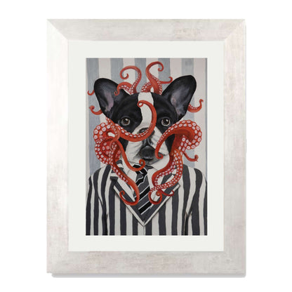 FRENCH BULLDOG WITH OCTOPUS | PRINT