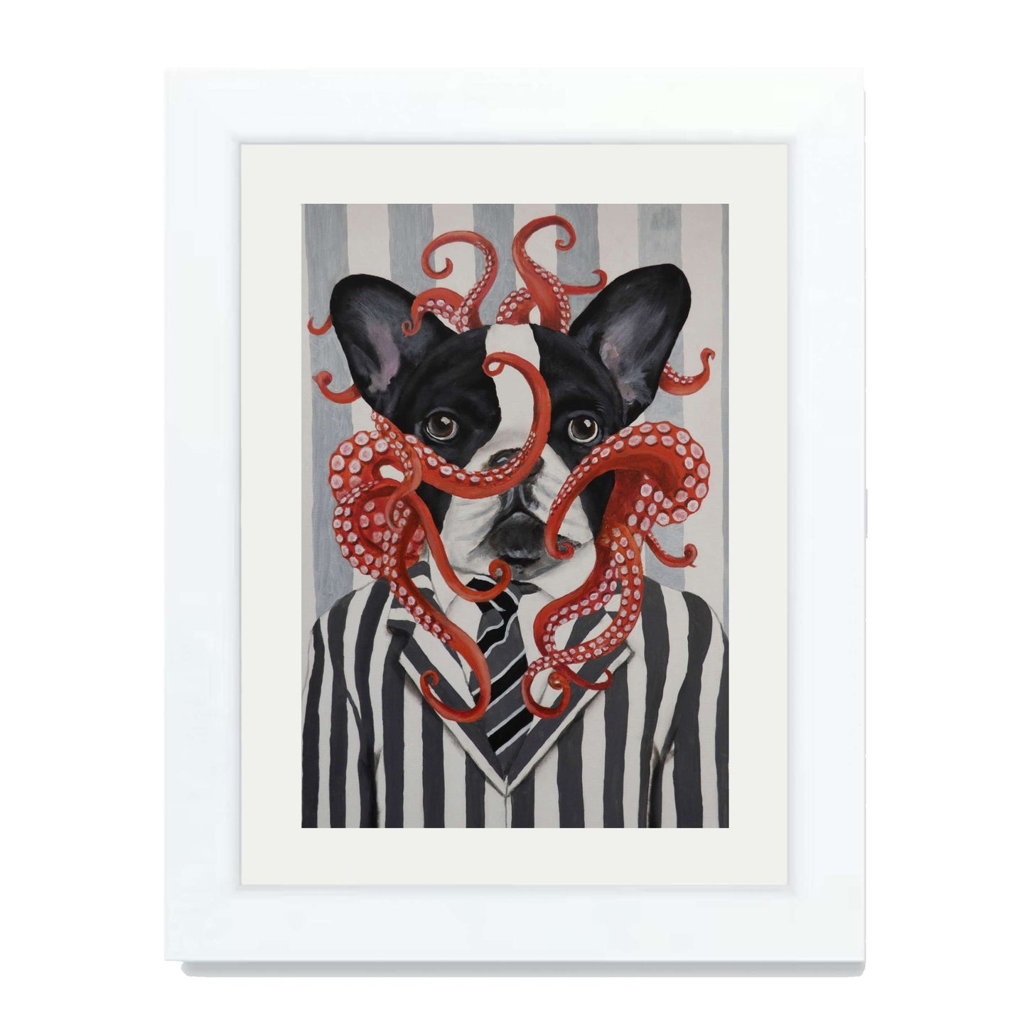 FRENCH BULLDOG WITH OCTOPUS | PRINT