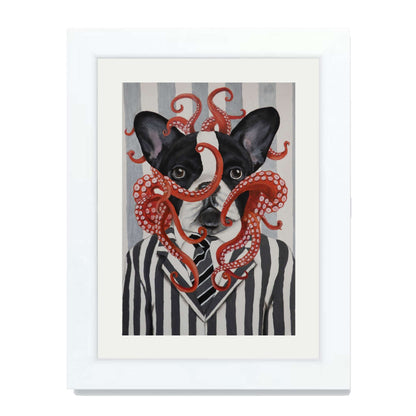 FRENCH BULLDOG WITH OCTOPUS | PRINT