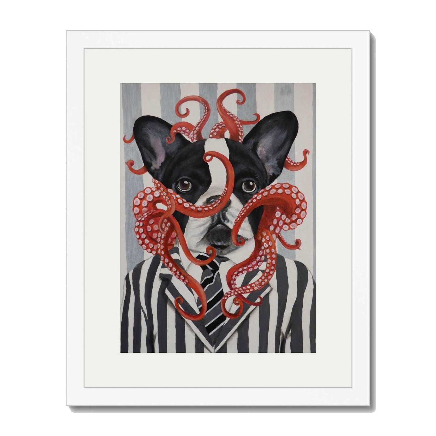 FRENCH BULLDOG WITH OCTOPUS | PRINT