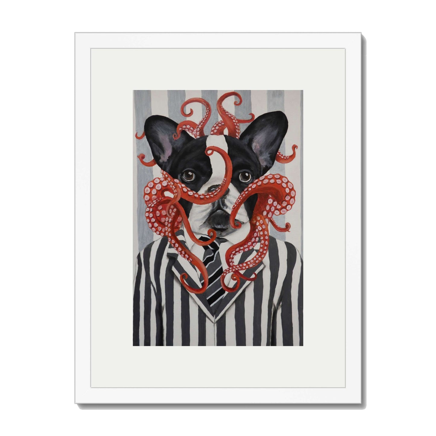 FRENCH BULLDOG WITH OCTOPUS | PRINT