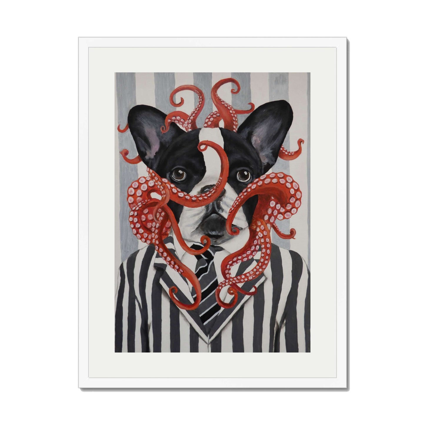 FRENCH BULLDOG WITH OCTOPUS | PRINT
