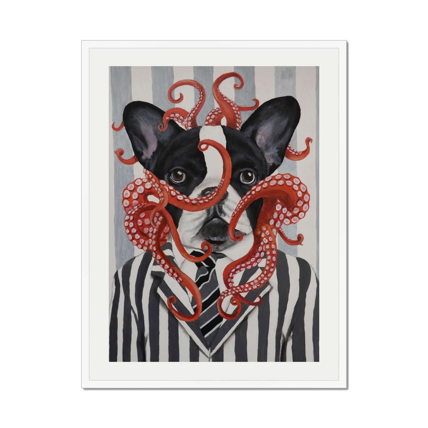 FRENCH BULLDOG WITH OCTOPUS | PRINT