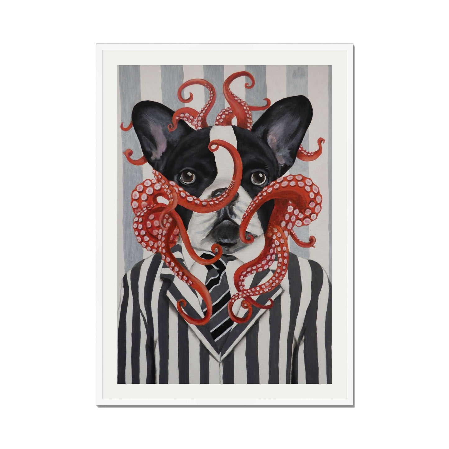 FRENCH BULLDOG WITH OCTOPUS | PRINT