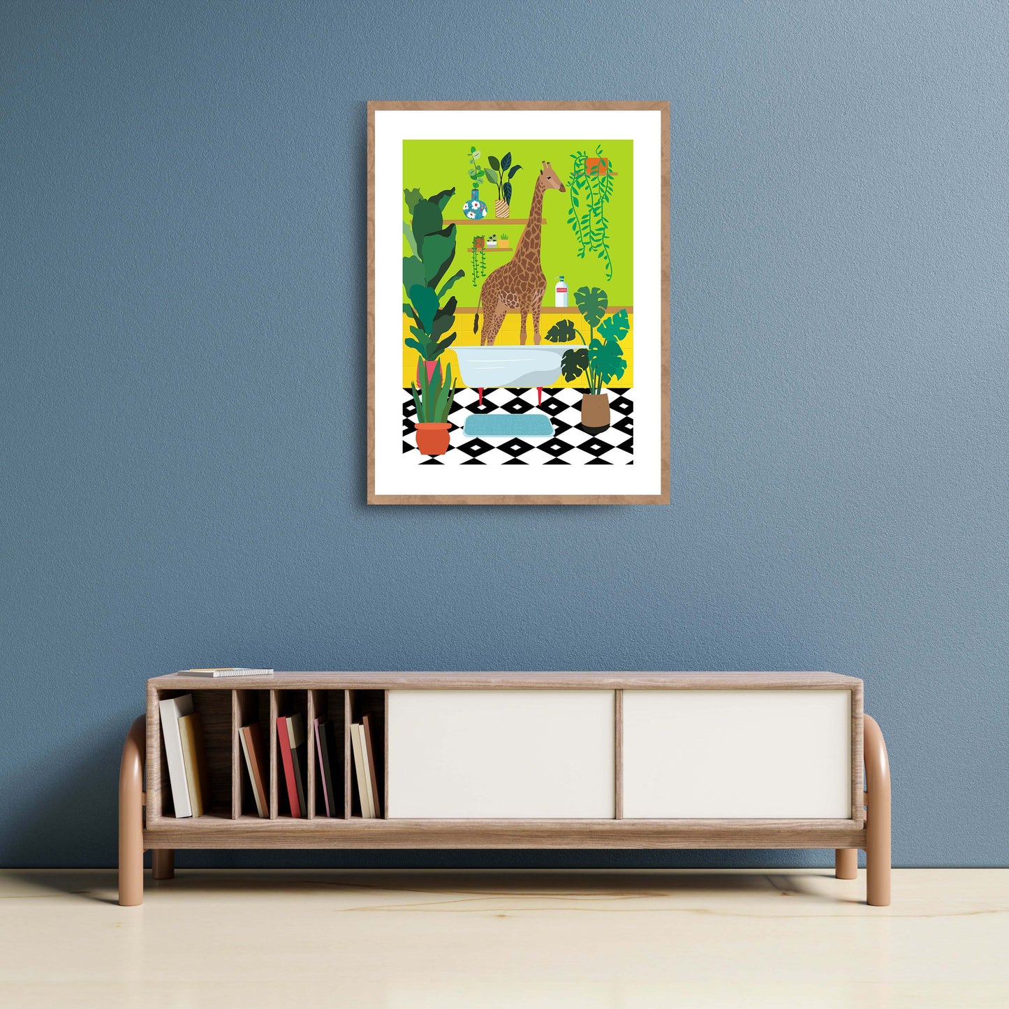 GIRAFFE BATHTIME | PRINT