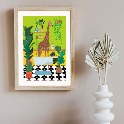 GIRAFFE BATHTIME | PRINT