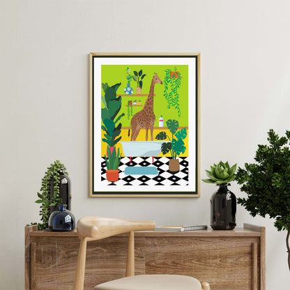 GIRAFFE BATHTIME | CANVAS