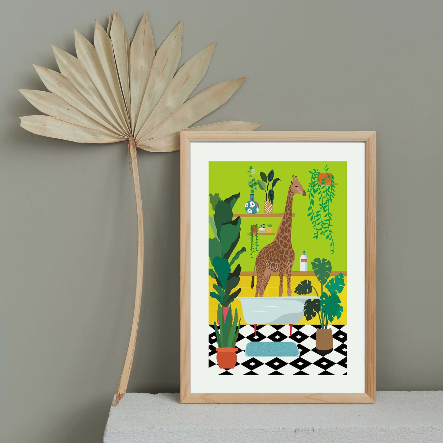 GIRAFFE BATHTIME | PRINT