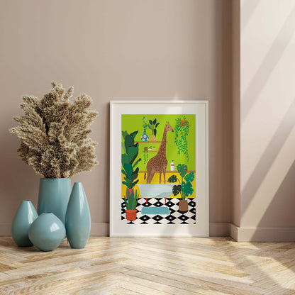 GIRAFFE BATHTIME | PRINT