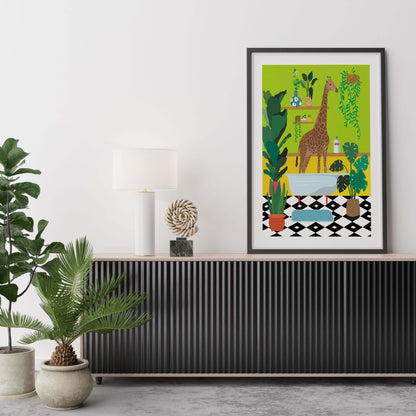 GIRAFFE BATHTIME | PRINT